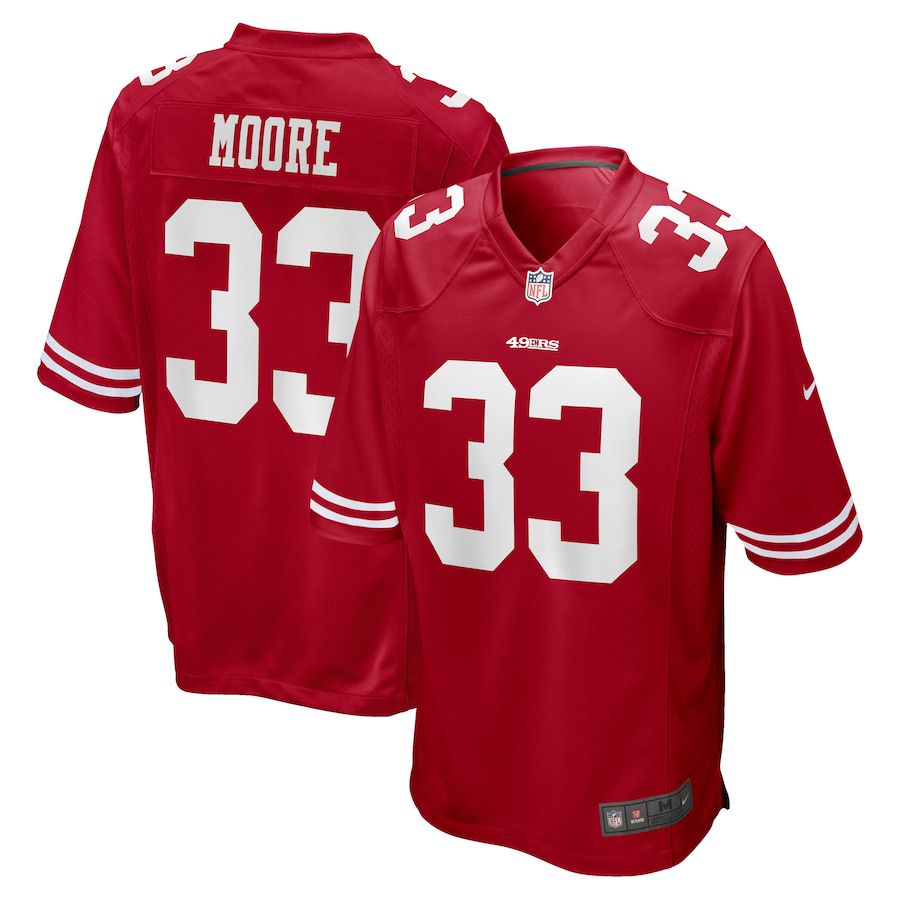 Men San Francisco 49ers #33 Tarvarius Moore Nike Scarlet Game NFL Jersey